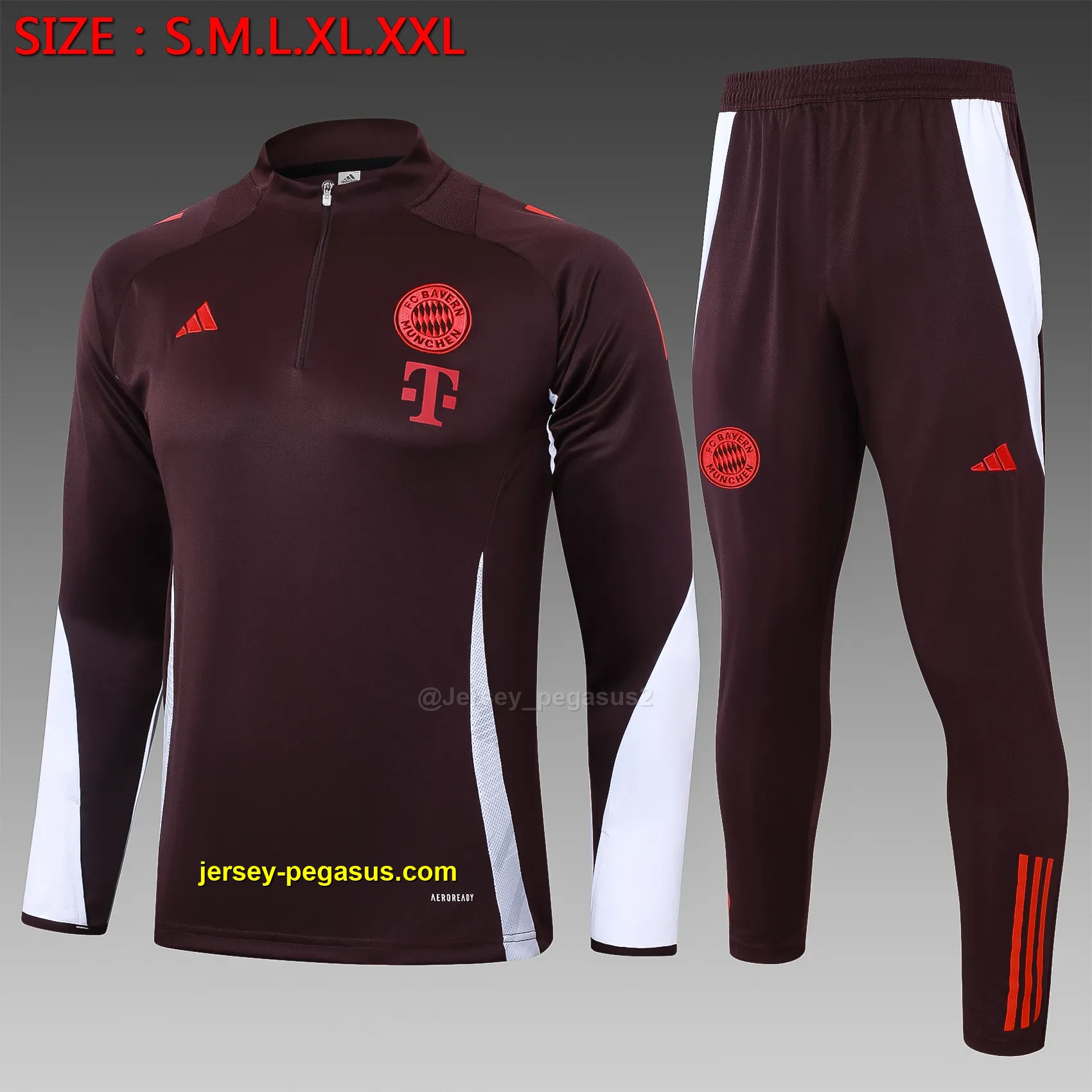 2425 half pull Bayern red brown-Bayern Munich 2425 half pull Bayern red brown-Bayern Munich