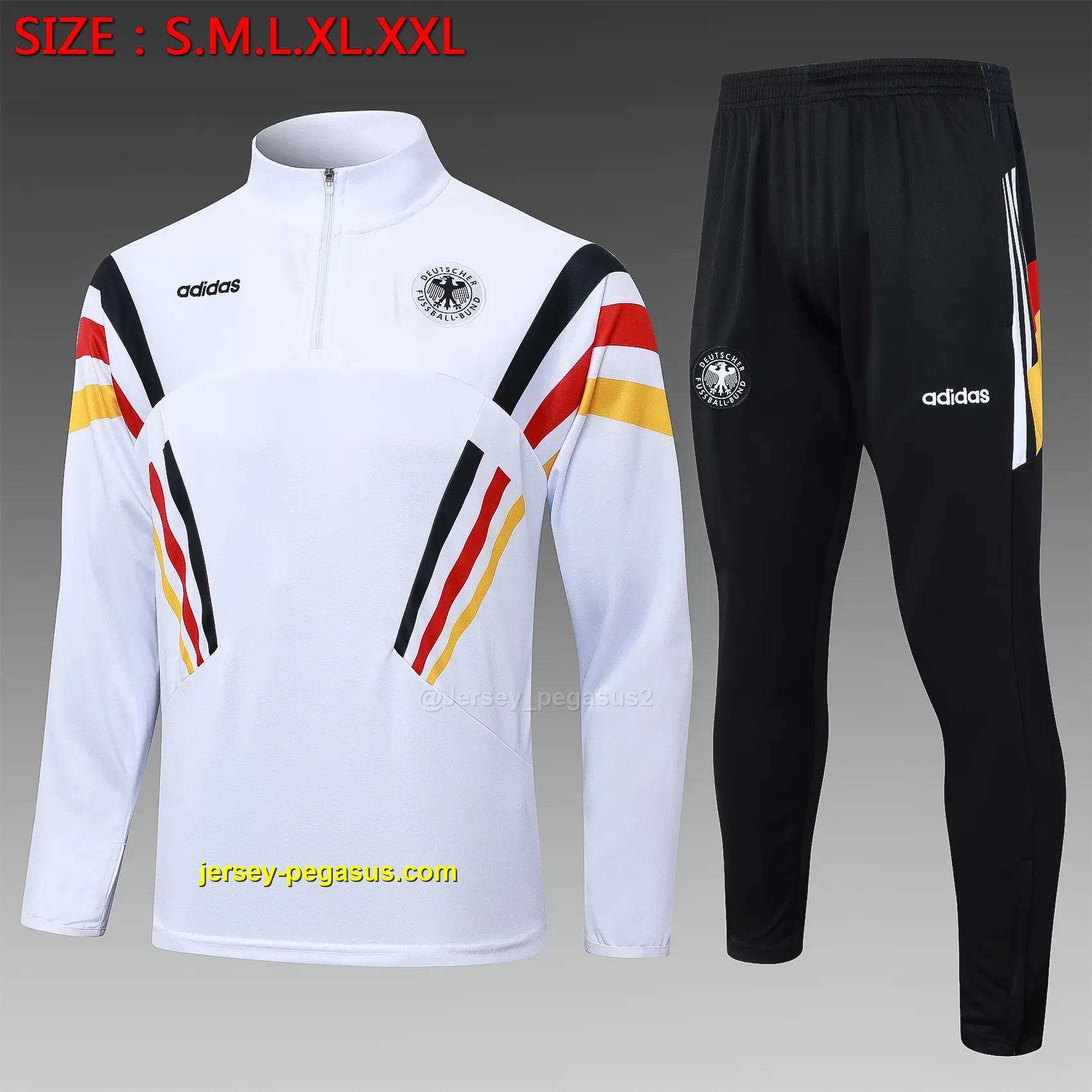2425 half pull German white (sleeves red, yellow and black)-Germany 2425 half pull German white (sleeves red, yellow and black)-Germany
