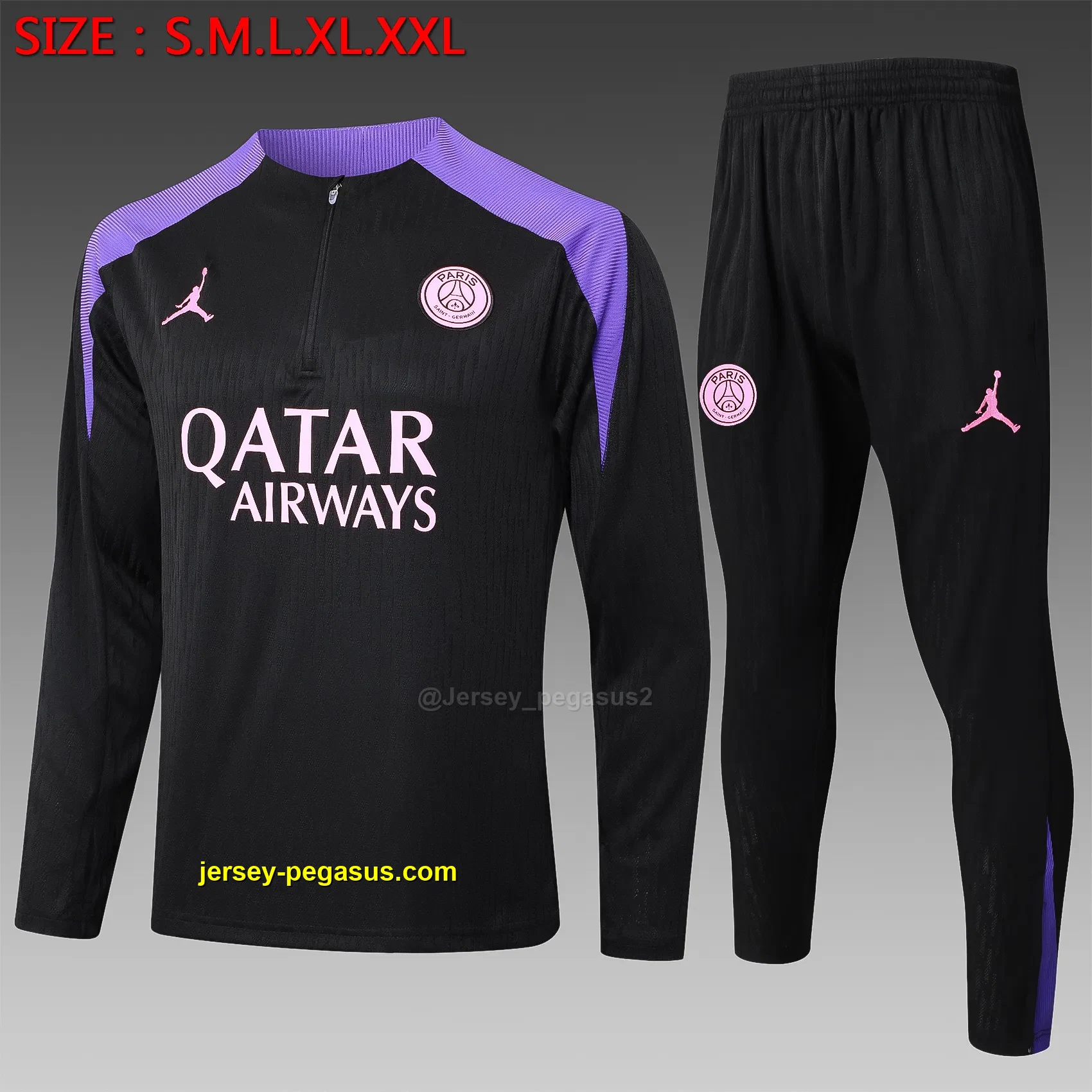 2425 half pull Jordan Paris black (player version)-Paris 2425 half pull Jordan Paris black (player version)-Paris