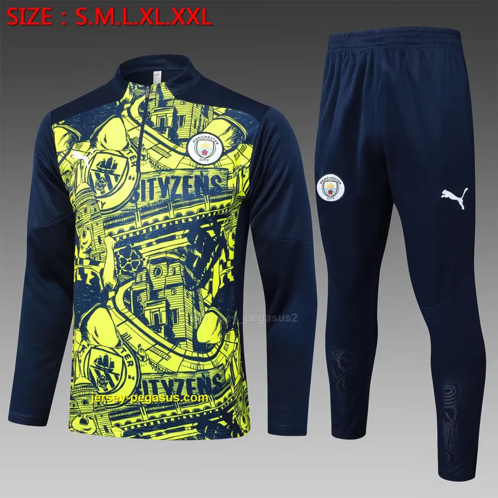 2425 half-La Manchester City fluorescent green inkjet (player version)--Ma