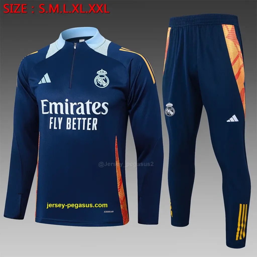 2425 half-pull Real Madrid Baolan (collar light blue)-Real Madrid