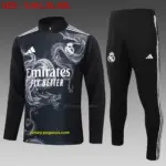 2425 half-pull Real Madrid black inkjet (shoulder white on three sides)-Re