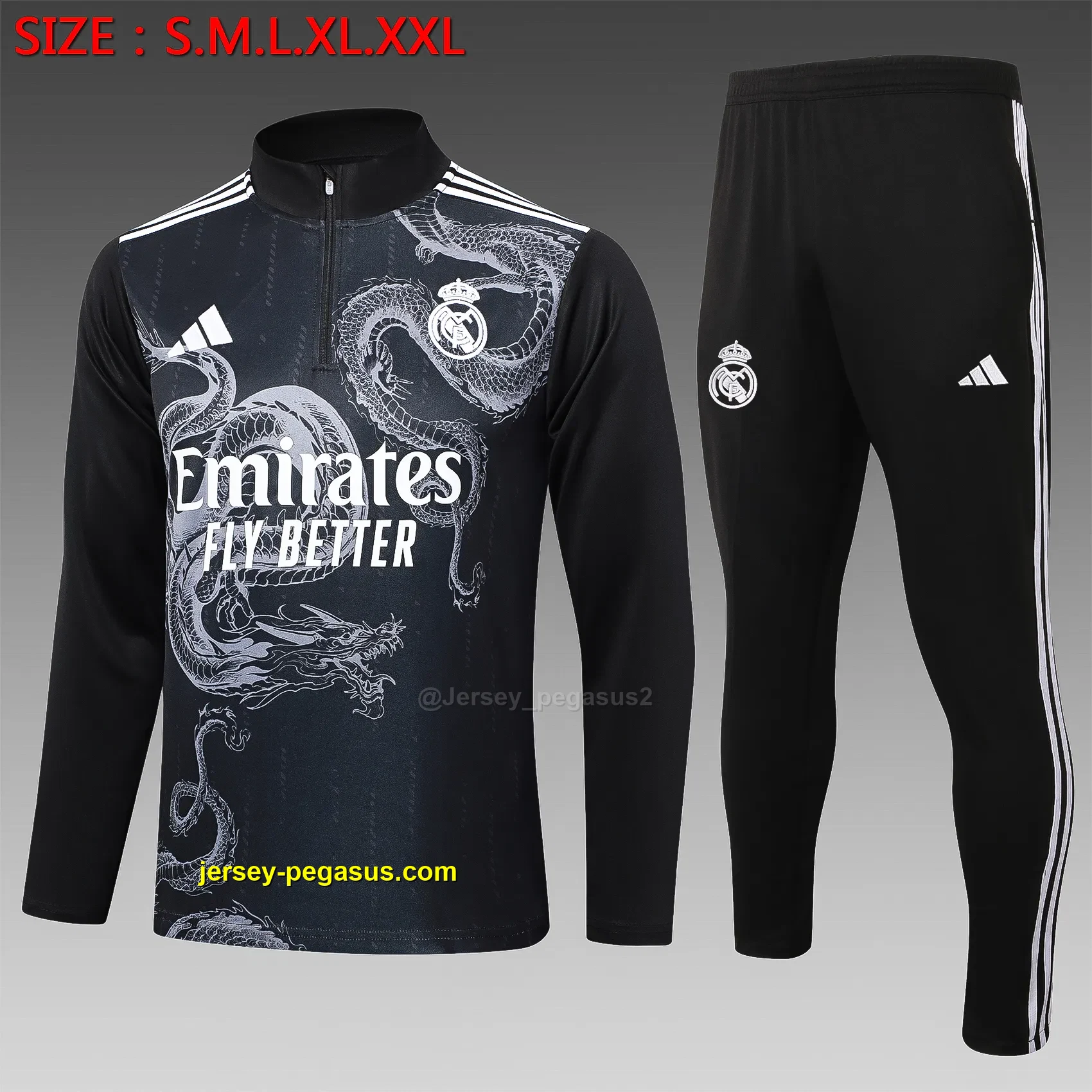 2425 half-pull Real Madrid black inkjet (shoulder white on three sides)-Re 2425 half-pull Real Madrid black inkjet (shoulder white on three sides)-Re