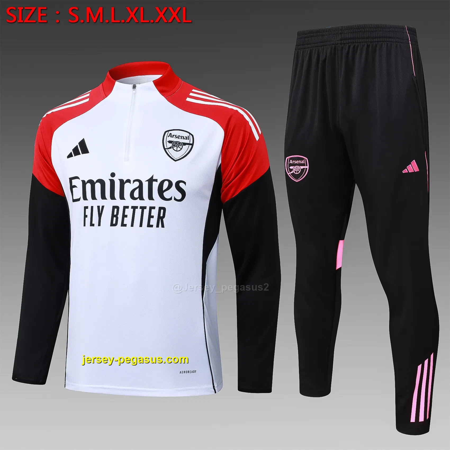 2526 Half Pull Arsenal White-Arsenal 2526 Half Pull Arsenal White-Arsenal