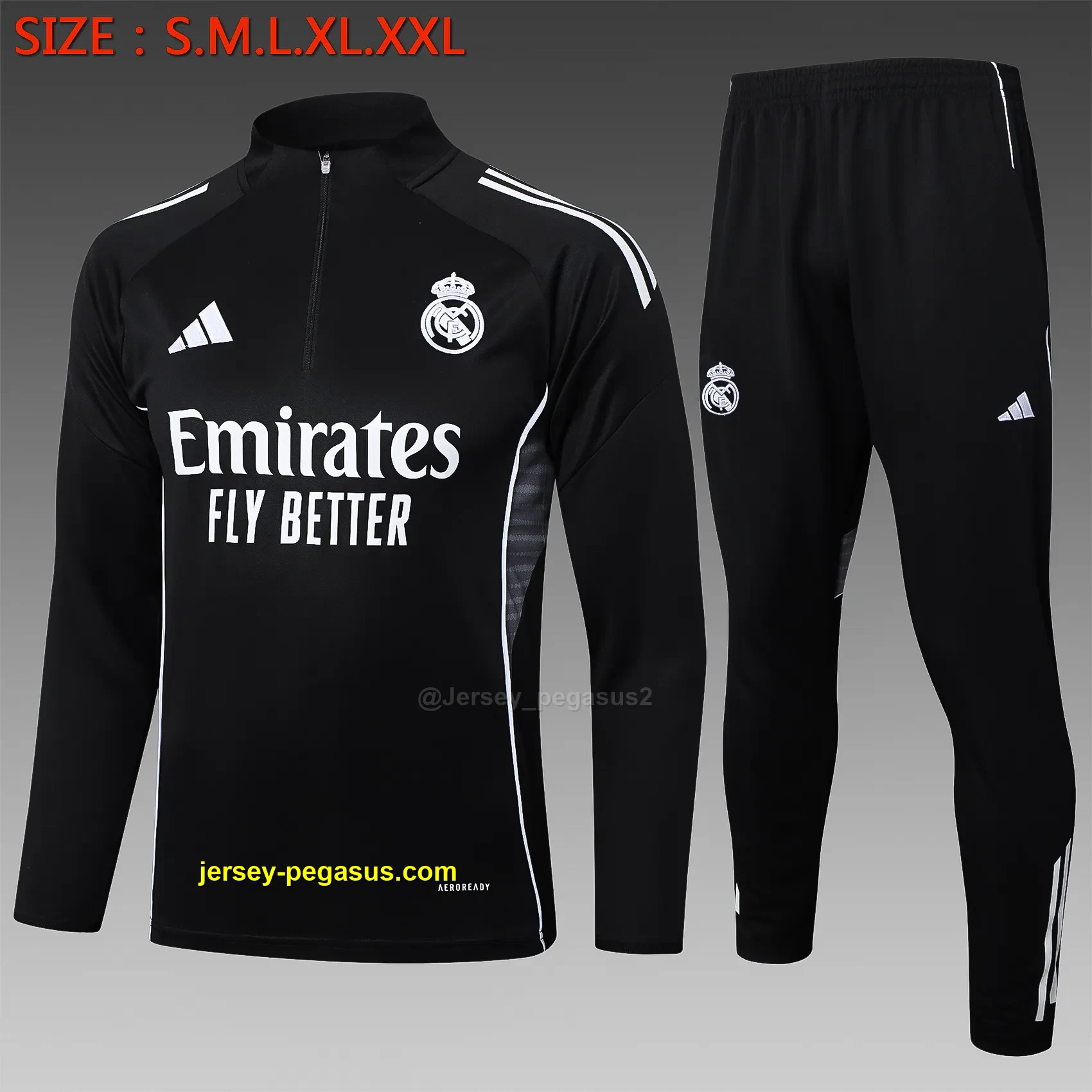 2526 Half Pull Real Madrid Black-Real Madri 2526 Half Pull Real Madrid Black-Real Madri