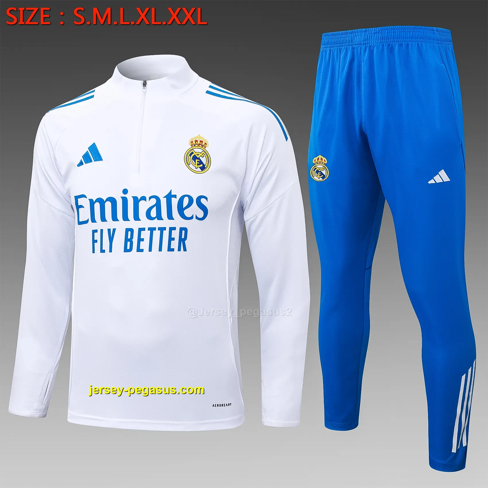 2526 Half Pull Real Madrid White (Three Sides of Hulan)-Real Madrid 2526 Half Pull Real Madrid White (Three Sides of Hulan)-Real Madrid