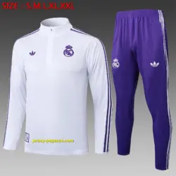 2526 Half Pull Real Madrid White Retro Version-Real Madri