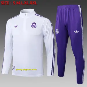 2526 Half Pull Real Madrid White Retro Version-Real Madri