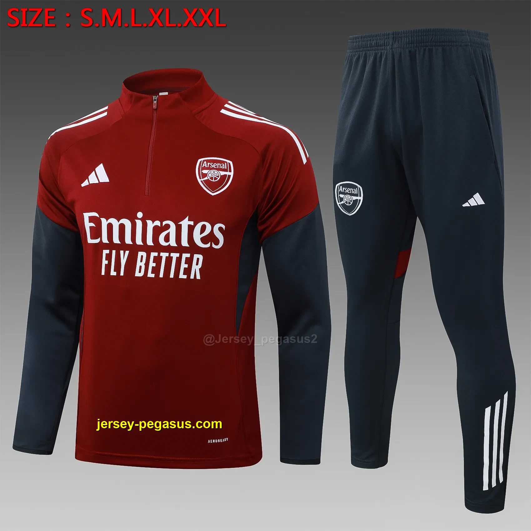 2526 half pull Arsenal maroon (white team emblem)-Arsenal 2526 half pull Arsenal maroon (white team emblem)-Arsenal