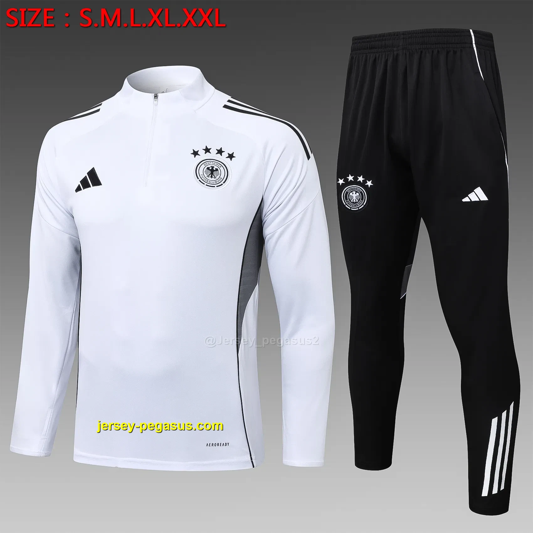 2526 half pull German white (four-star team logo)-Germany 2526 half pull German white (four-star team logo)-Germany