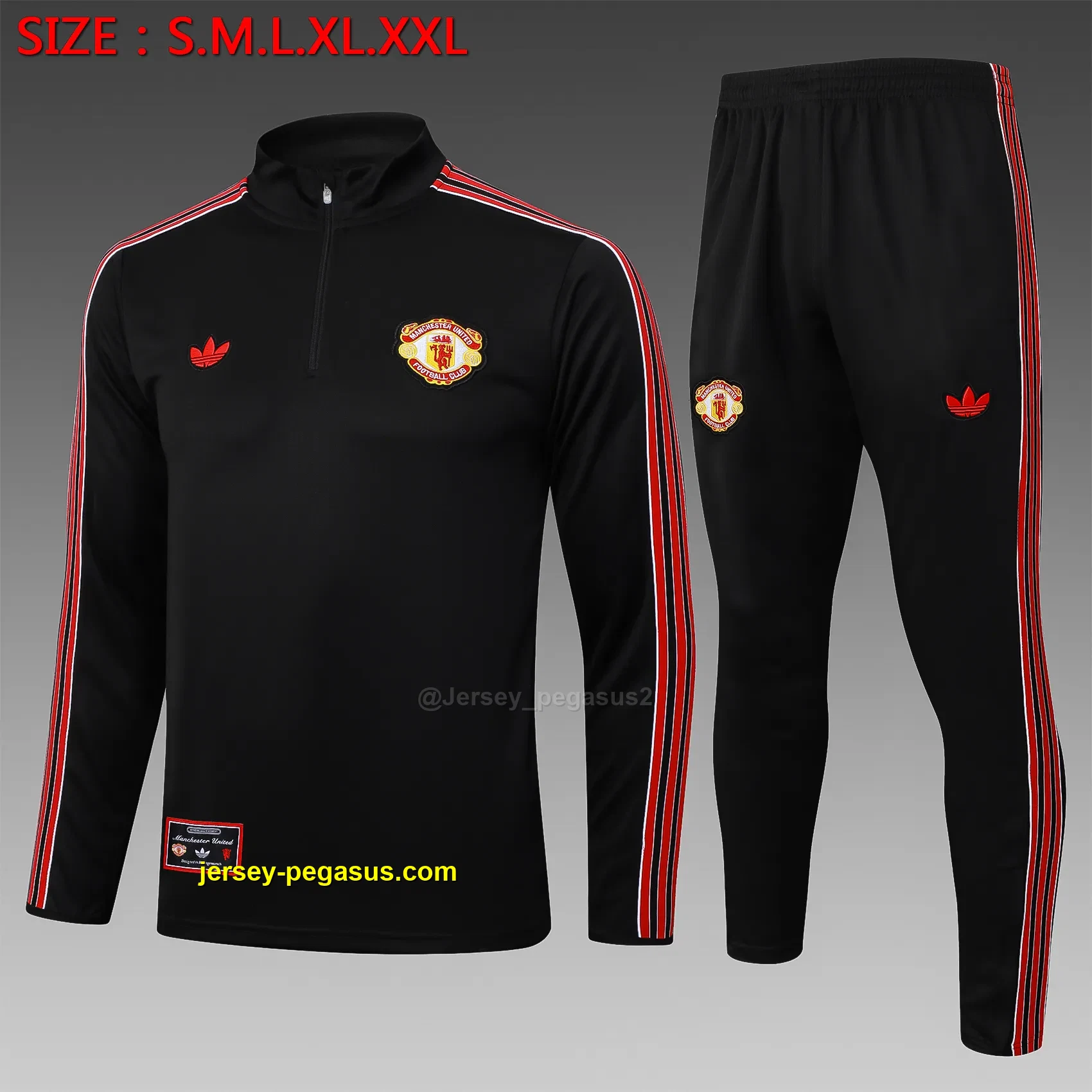 2526 half pull Manchester United black retro version-Manchester United 2526 half pull Manchester United black retro version-Manchester United