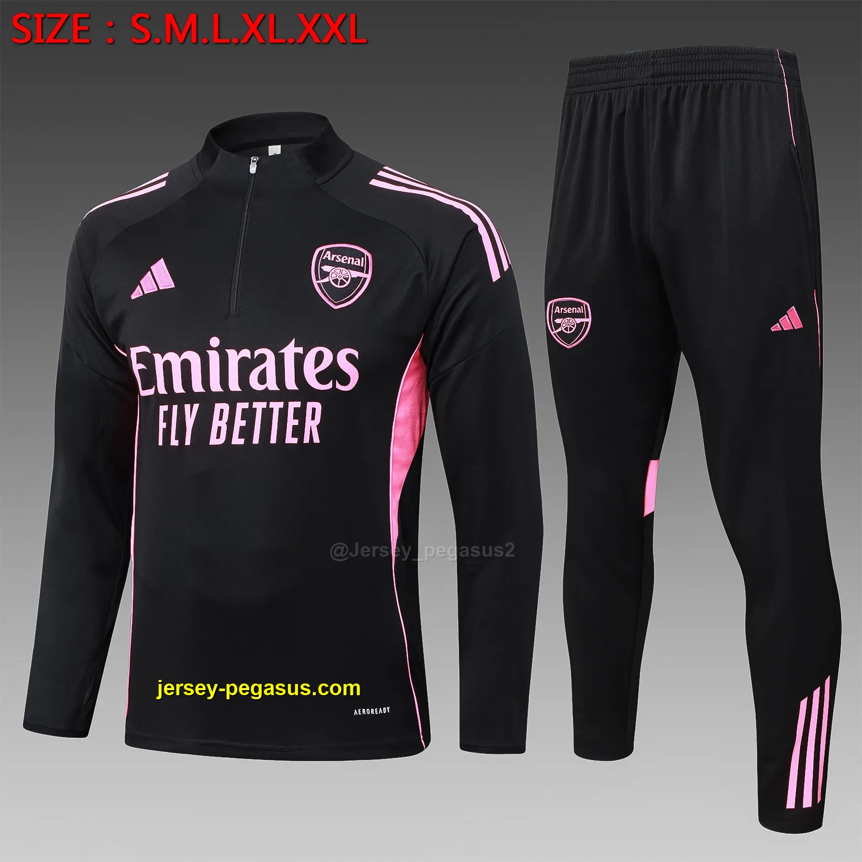 2526 half-pull Arsenal black (pink ad)-Arsenal 2526 half-pull Arsenal black (pink ad)-Arsenal