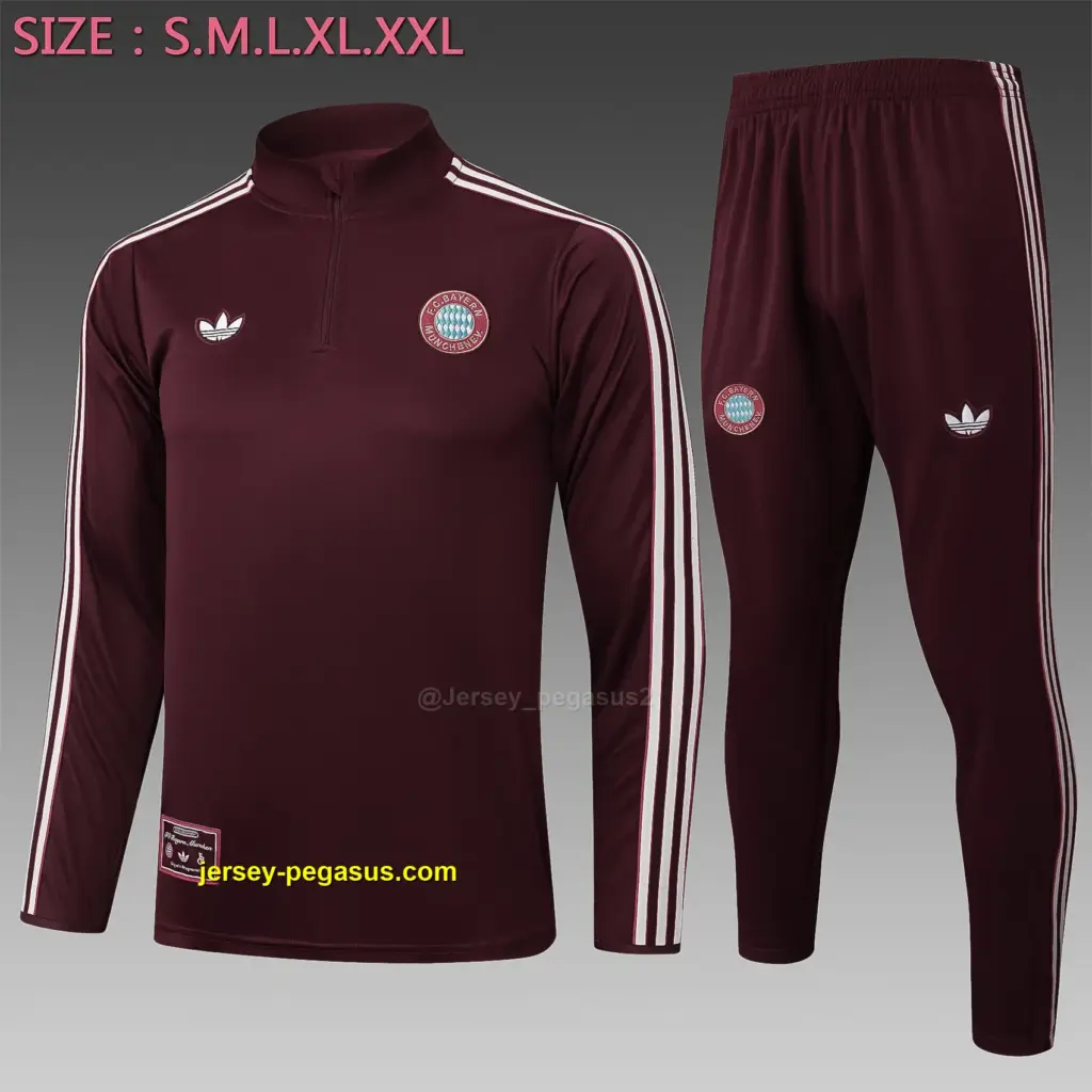 2526 half-pull Bayern deep claret retro version-Bayern Munich