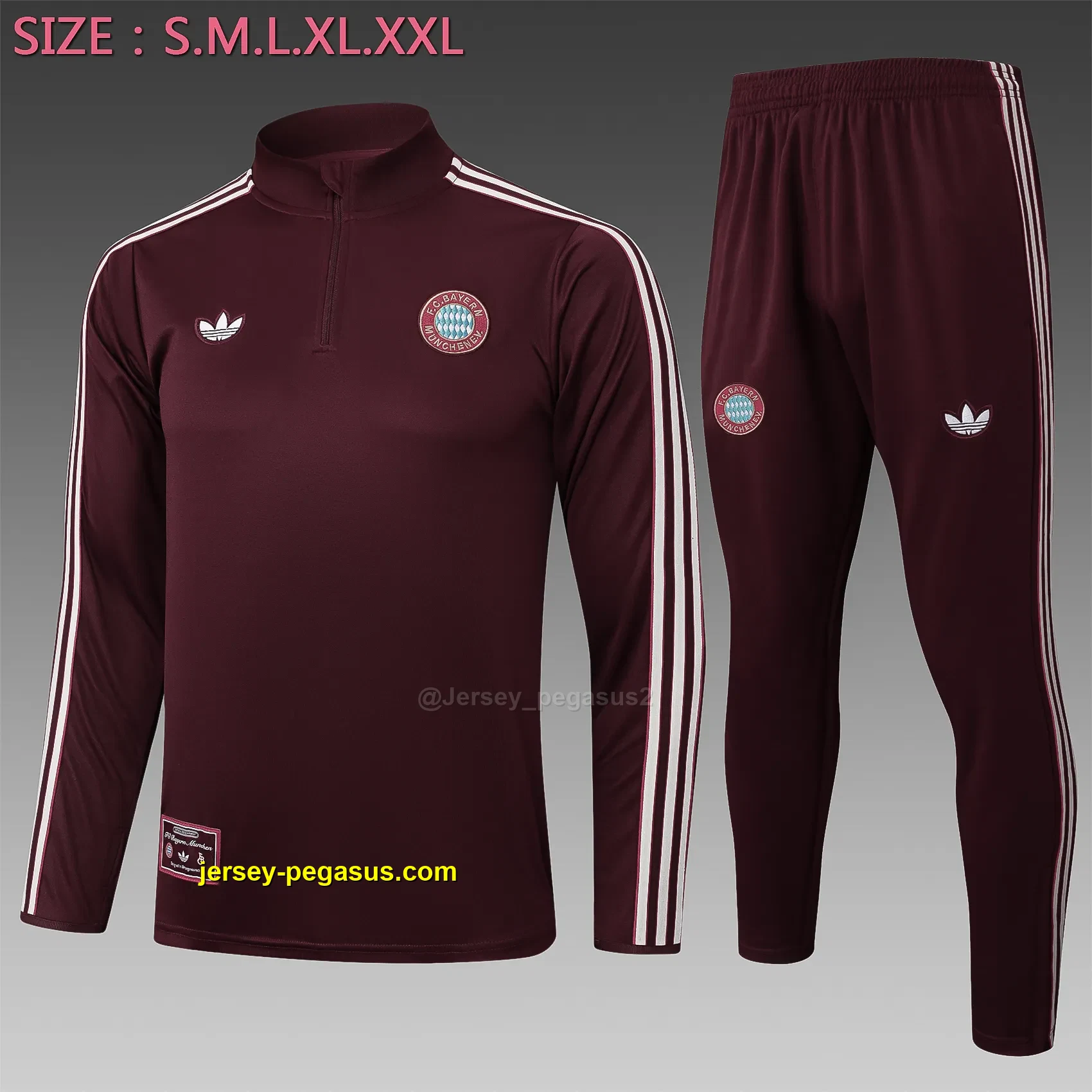 2526 half-pull Bayern deep claret retro version-Bayern Munich 2526 half-pull Bayern deep claret retro version-Bayern Munich