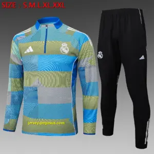 2526 half-pull Real Madrid blue and green striped inkjet-Real Madri
