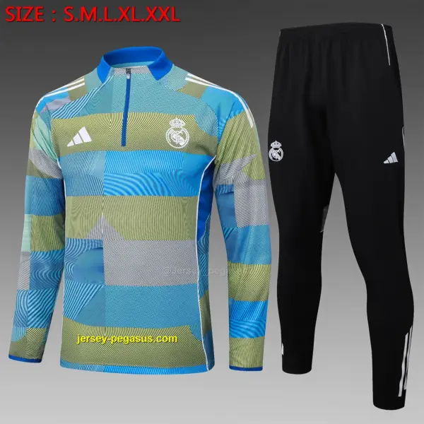 2526 half-pull Real Madrid blue and green striped inkjet-Real Madri 2526 half-pull Real Madrid blue and green striped inkjet-Real Madri