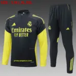 2526 half-pull Real Madrid dark gray (yellow sleeves)-Real Madri
