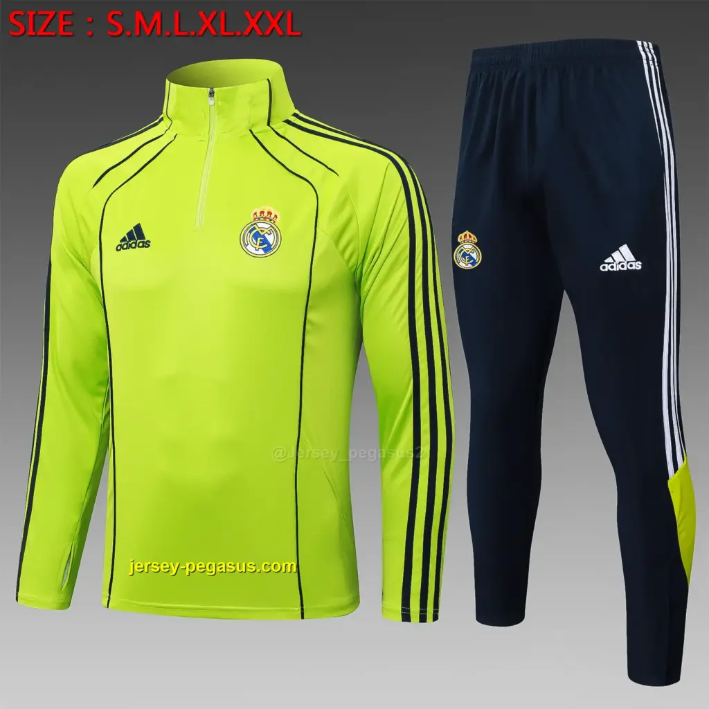 2526 half-pull Real Madrid grass green retro version-Real Madri