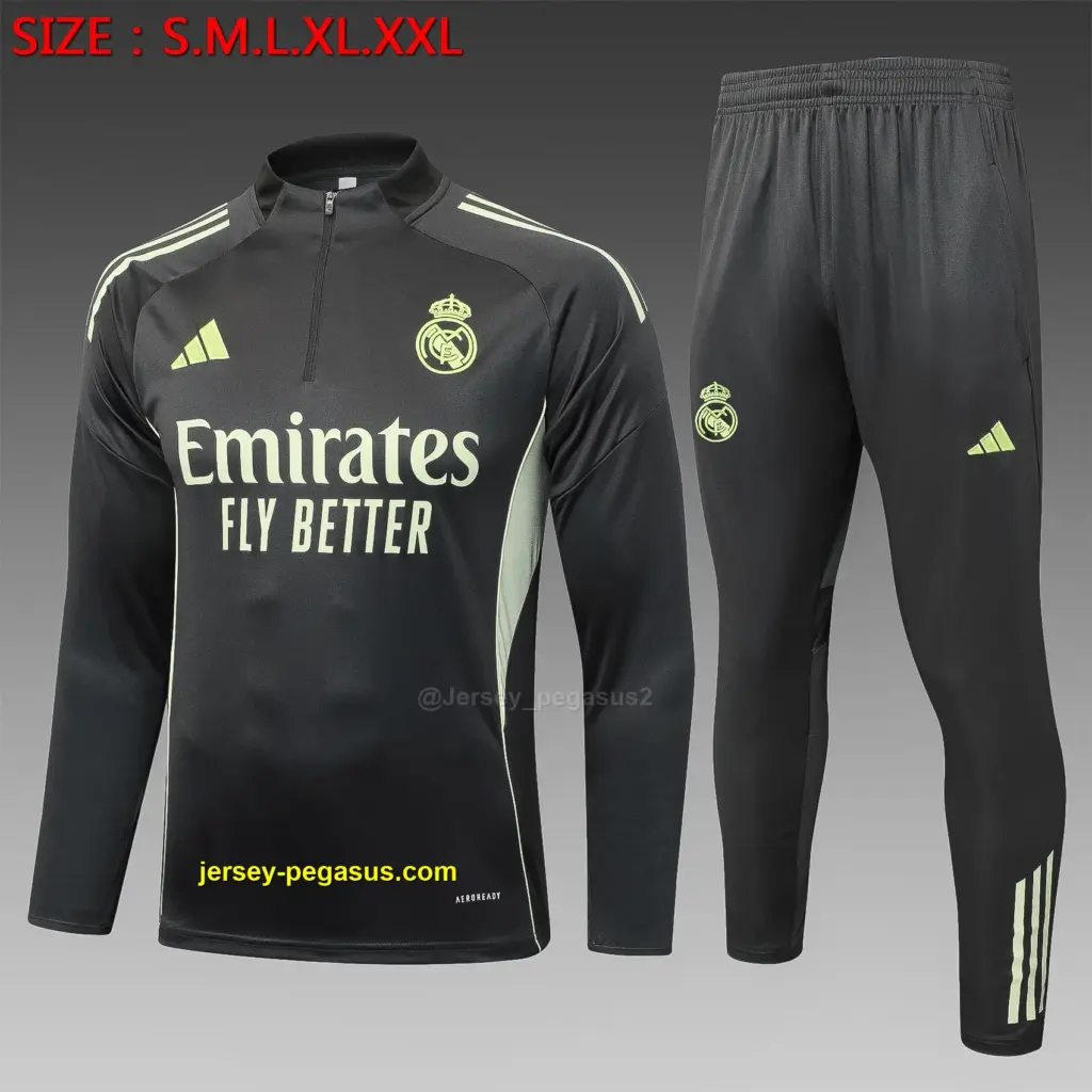 2526 half-pull Real Madrid gray green-Real Madrid
