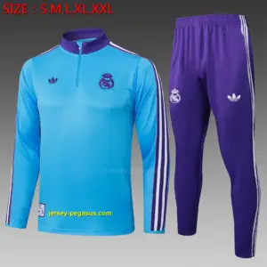 2526 half-pull Real Madrid light blue retro version-Real Madri