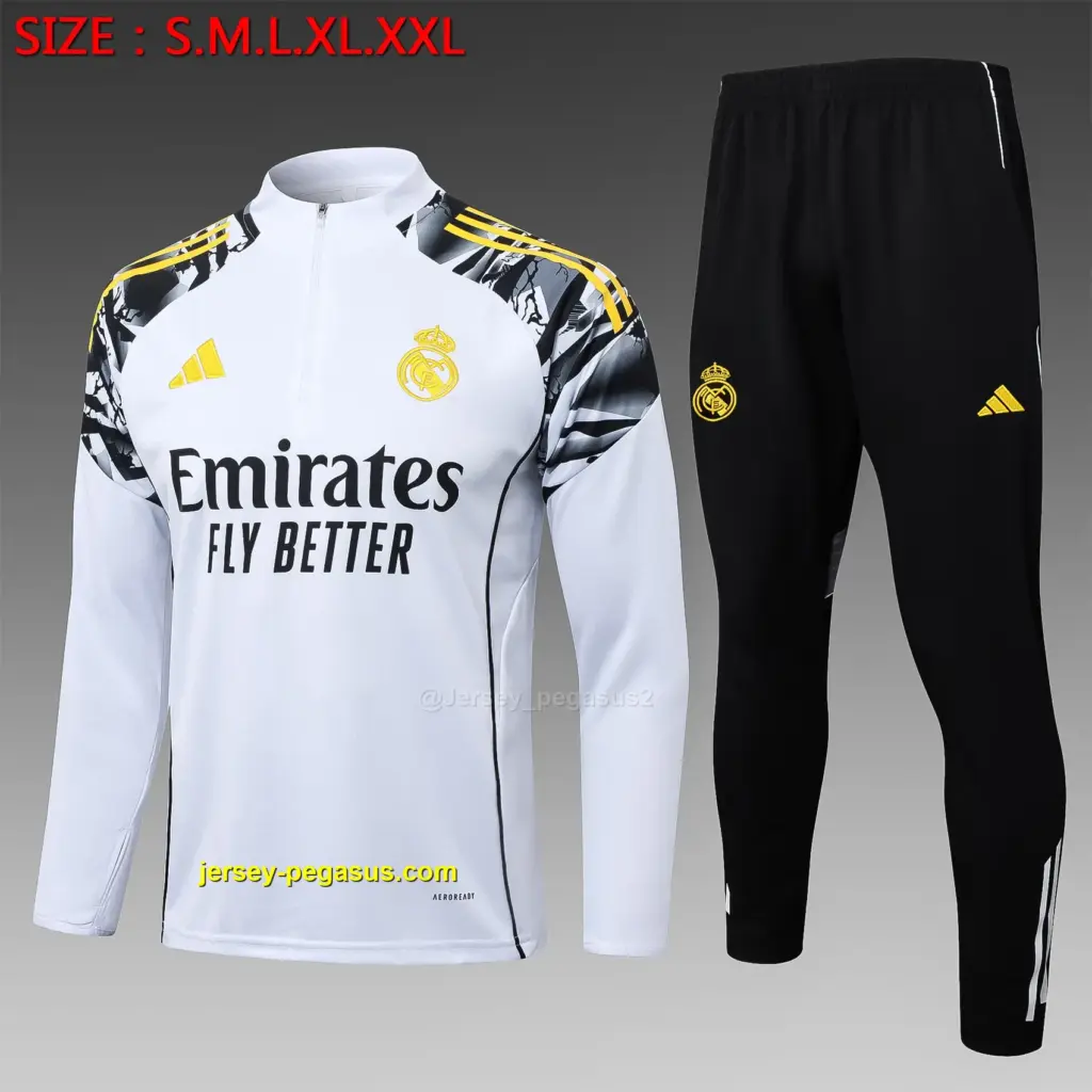 2526 half-pull Real Madrid white (shoulder inkjet)-Real Madri