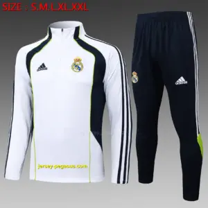 2526 half-pull Real Madrid white retro version (upper cyan color)-Real Ma