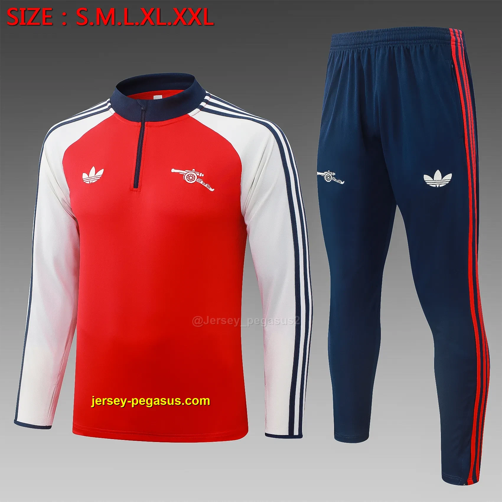 2627 Half Pull Arsenal Red (Beige Sleeves)-Arsenal 2627 Half Pull Arsenal Red (Beige Sleeves)-Arsenal
