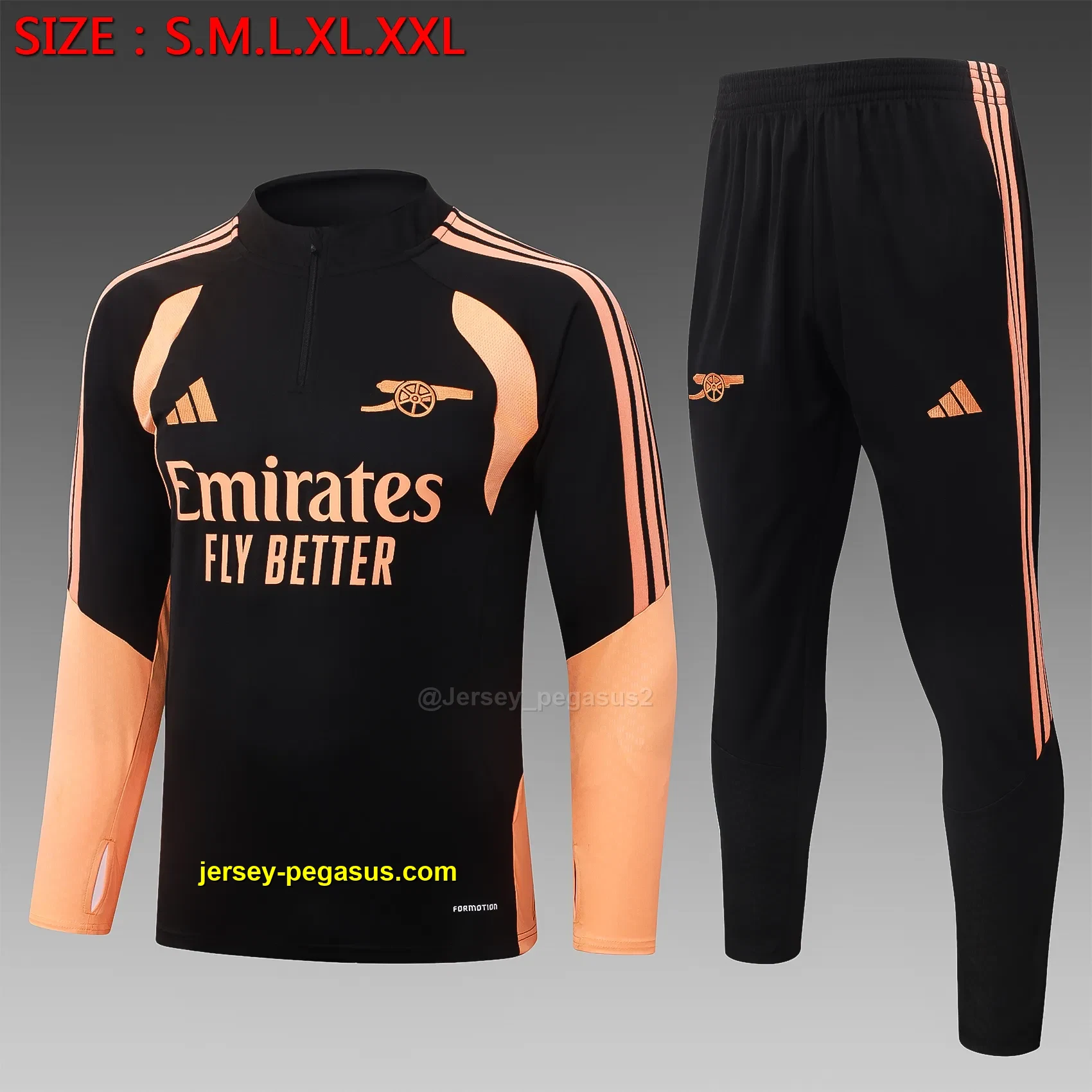 2627 half pull Arsenal black (orange color)-Arsenal 2627 half pull Arsenal black (orange color)-Arsenal