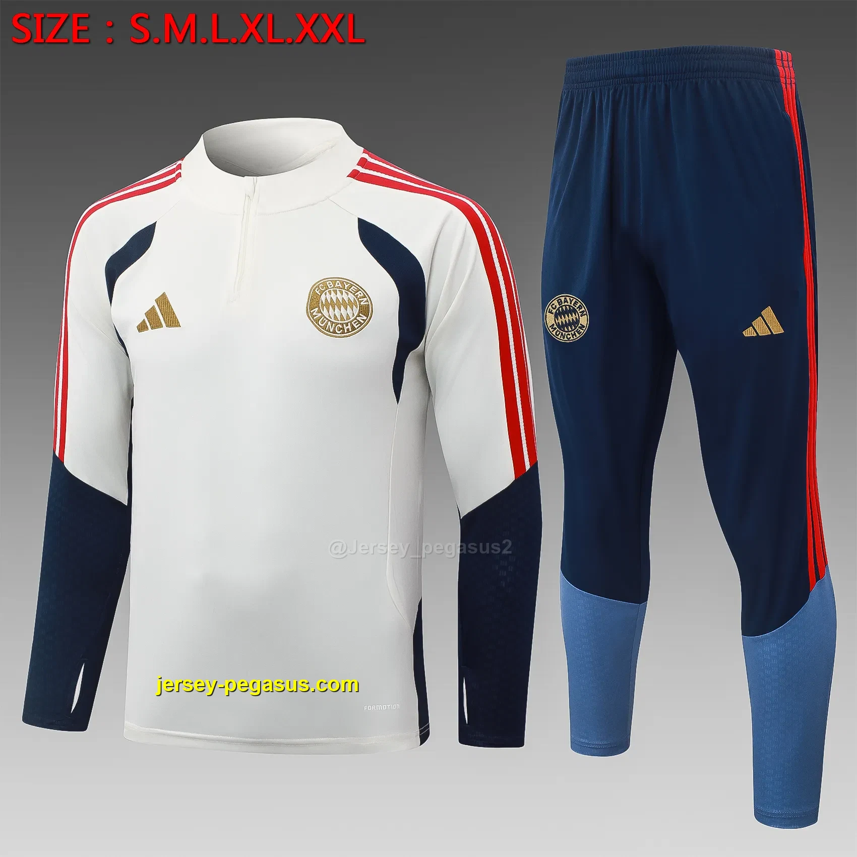 2627 half pull Bayern beige-Bayern Munich 2627 half pull Bayern beige-Bayern Munich