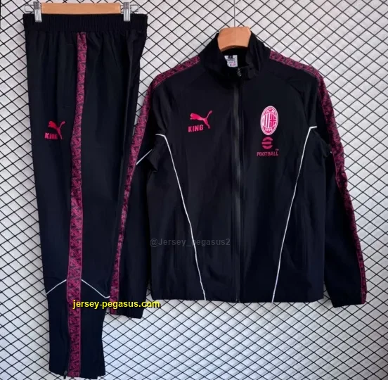 AC Milan BlackPink Full Zipper Windbreaker + Long Pants