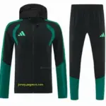 Adidas Black Full Zipper Hooded Windbreaker Jacket Tracksuit + Long Pants