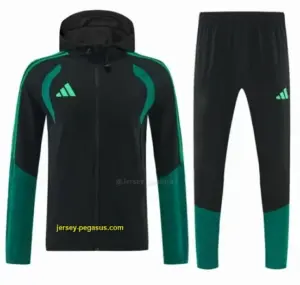 Adidas Black Full Zipper Hooded Windbreaker Jacket Tracksuit + Long Pants
