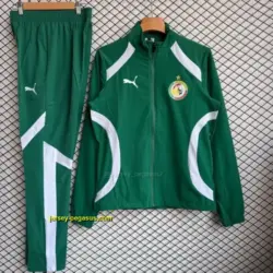 Algeria Green Full Zipper Windbreaker + Long Pants
