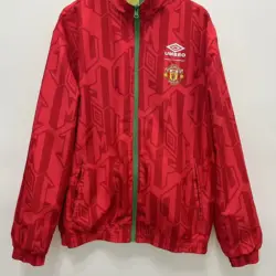 0607 Manchester United yellow and green double-sided silicone windbreaker