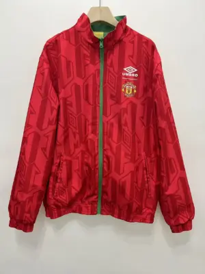 0607 Manchester United yellow and green double-sided silicone windbreaker