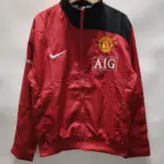 0708 Manchester United red retro single-sided embroidered windbreaker