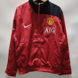 0708 Manchester United red retro single-sided embroidered windbreaker