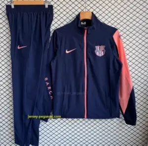 Barcelona NavyPink Full Zipper Windbreaker + Long Pants