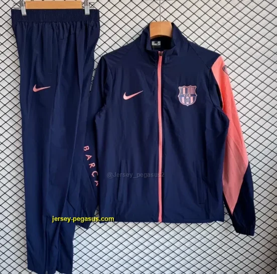 Barcelona NavyPink Full Zipper Windbreaker + Long Pants