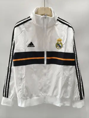 1314 Real Madrid white retro single-sided windbreaker