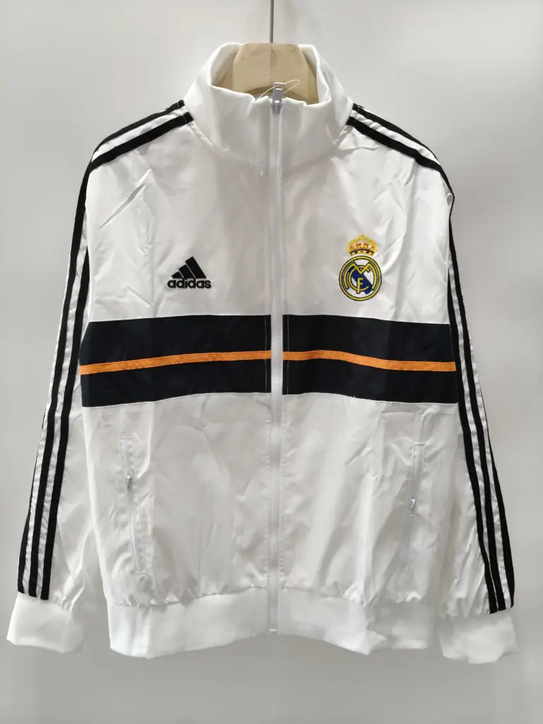 1314 Real Madrid white retro single-sided windbreaker