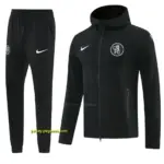 Chelsea Black Full Zipper Hoodie Windbreaker + Long Pants