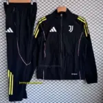 Juventus Black Full Zipper Windbreaker + Long Pants