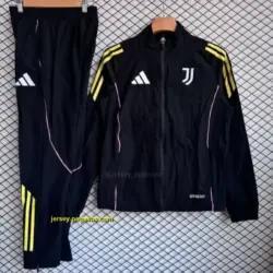Juventus Black Full Zipper Windbreaker + Long Pants
