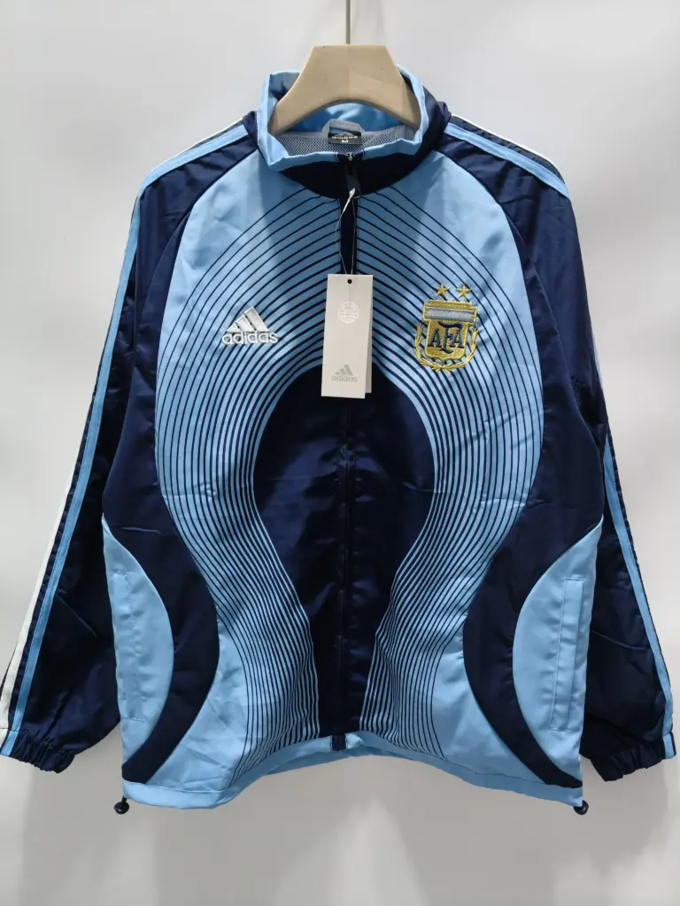 2006 Argentina sapphire blue retro single-sided windbreaker