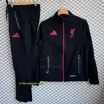 Liverpool BlackRed Full Zipper Windbreaker + Long Pants
