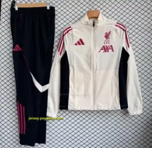 Liverpool CreamRed Full Zipper Windbreaker + Long Pants