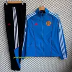 Manchester United Blue Full Zipper Windbreaker + Long Pants
