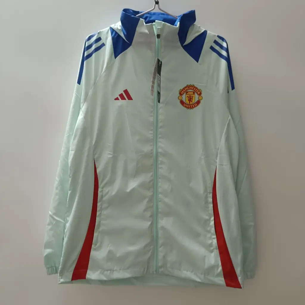 25 New Manchester United Mint Green Windbreaker