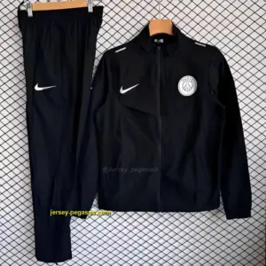 PSG Black Full Zipper Windbreaker +Long Pants